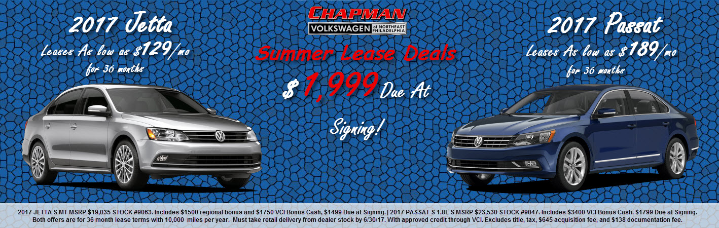 Chapman Sample - summerleasensjune17 Sample banner made for Chapman Volkswagen of Philadelphia, matching OEM sale branding.
